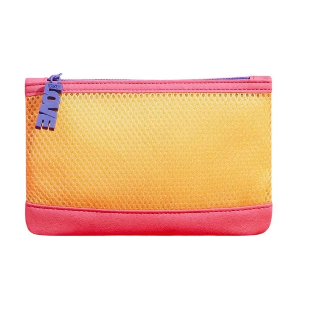 Brand New Ipsy Glam Bag Neon Pride Ian Jay Mesh Cosmetic Makeup Accessory Bag